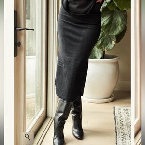 Frank & Eileen Denim Skirt - Black Denim - Size 4